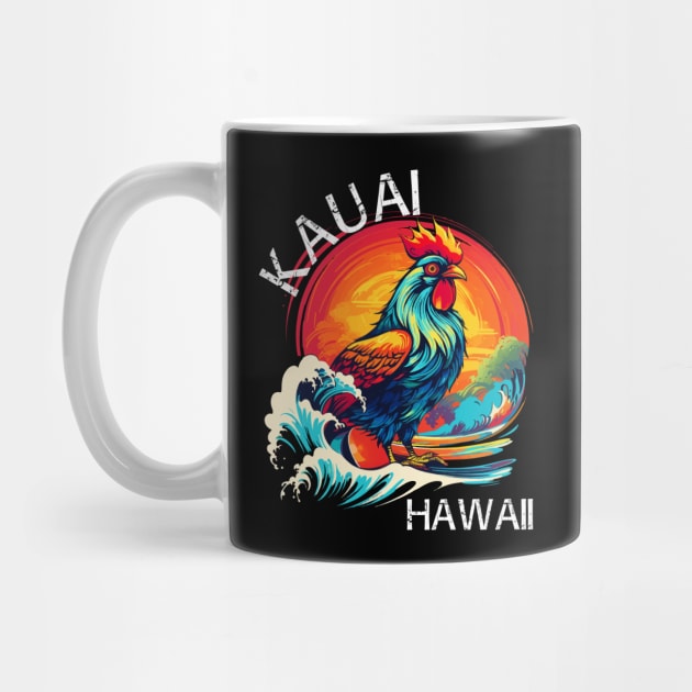 Kauai Hawaii - Rooster (with White Lettering) by VelvetRoom